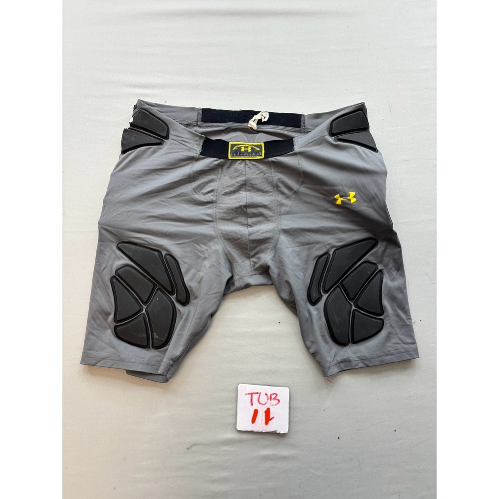 Under Armour HeatGear Padded Football Girdle Shorts Gray Mens 2XL Compression